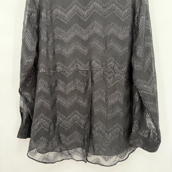 Lane Bryant  Plus Black Sheer Metallic Chevron Blouse Holiday– Women’s 18/20 - Picture 6 of 11